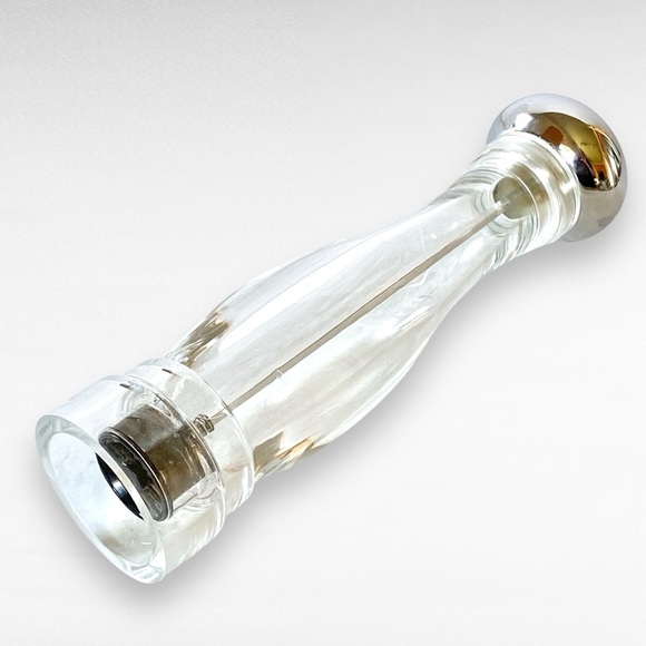 Large Tall 12” Pepper Mill Clear Acrylic & Stainless Steel Ceramic Grinder - Picture 7 of 10